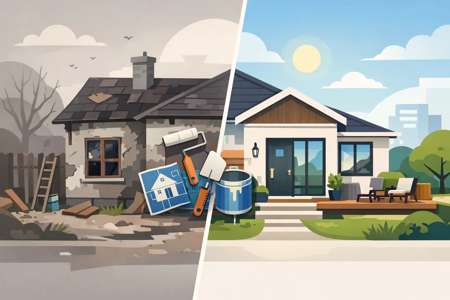 House Renovation Before After, Done Properly